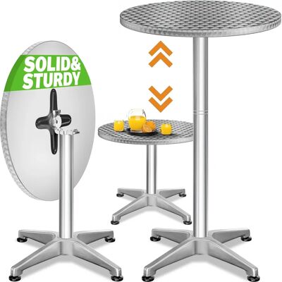 Casaria Bar & Bistro Table - Adjustable, Foldable Ø60cm Aluminum Casaria Bar & Bistro Table - Adjustable, Foldable Ø60cm Aluminum