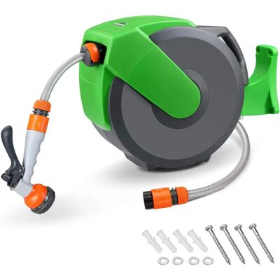Gardebruk Deuba Carrello per tubo da giardino automatico - 20m + 2m, Muro, 7 funzioni Gardebruk Deuba Carrello per tubo da giardino automatico - 20m + 2m, Muro, 7 funzioni