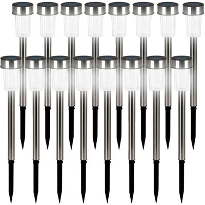 Deuba - 16 Solarlampen für Garten - Edelstahl Deuba - 16 Solarlampen für Garten - Edelstahl