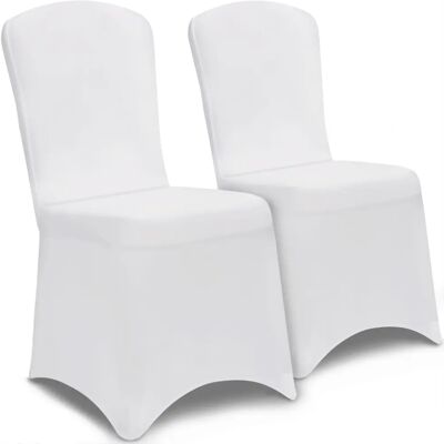 Deuba - Set di 2 copricr éc e bianchi - Tessuto elastico elegante Deuba - Set di 2 copricr éc e bianchi - Tessuto elastico elegante