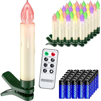 Monzana Ensemble de Bougies de Noël LED à Pile 20-40 Lumières - Publicité Monzana Ensemble de Bougies de Noël LED à Pile 20-40 Lumières - Publicité