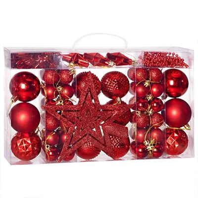 Set di Decorazioni Natalizie Deuba - 66 Pezzi, Rosso, Decorazioni Festive Set di Decorazioni Natalizie Deuba - 66 Pezzi, Rosso, Decorazioni Festive