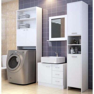 Set Arredo Bagno Casaria Deuba - Bianco, 3 Pezzi Set Arredo Bagno Casaria Deuba - Bianco, 3 Pezzi