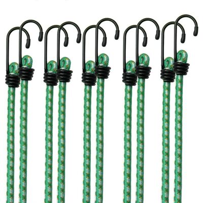 Deuba Elastiekset - 61cm, Groen, 10 stuks - Elastische koorden voor zeil, boot, fiets Deuba Elastiekset - 61cm, Groen, 10 stuks - Elastische koorden voor zeil, boot, fiets