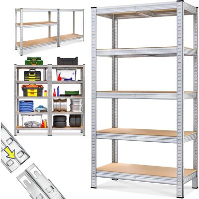 Estantería metálica resistente Monzana - MDF ajustable, 5 estantes Estantería metálica resistente Monzana - MDF ajustable, 5 estantes