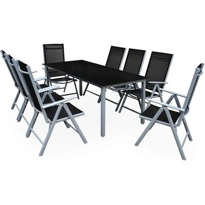 Casaria - Gartenset - Tisch und 8 Stühle - Silber Casaria - Gartenset - Tisch und 8 Stühle - Silber