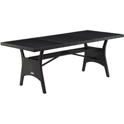 Casaria Gartentisch 190x90x74cm - Wetterfester WPC & Rattan Casaria Gartentisch 190x90x74cm - Wetterfester WPC & Rattan