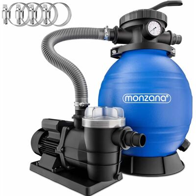 Monzana Poolsandfilter-System - 25L - 9600 L/h - 7-Wege Ventil - Zubehör Monzana Poolsandfilter-System - 25L - 9600 L/h - 7-Wege Ventil - Zubehör