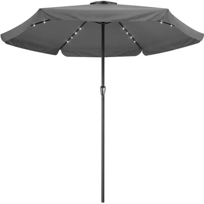 Kingsleeve Aluminium 330cm UV-Sonnenschirm mit 24 LEDs & Solarpanel Kingsleeve Aluminium 330cm UV-Sonnenschirm mit 24 LEDs & Solarpanel