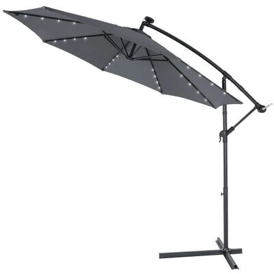 Kingsleeve Gartenschirm 300cm Aluminium Solar LED Licht UV80+ Stabile Basis Kingsleeve Gartenschirm 300cm Aluminium Solar LED Licht UV80+ Stabile Basis