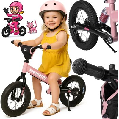 Rennmeister Rosa Balance Fahrrad - Verstellbares Kinderfahrrad mit Federung Rennmeister Rosa Balance Fahrrad - Verstellbares Kinderfahrrad mit Federung