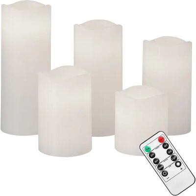 Monzana 5x Candele LED con Timer - Bianco Caldo - Interno/Esterna Monzana 5x Candele LED con Timer - Bianco Caldo - Interno/Esterna