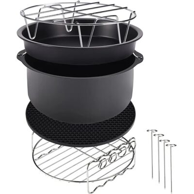 Deuba Air Fryer Zubehör - 6,5L, 9 Stück Set mit Pizzaboden und Brotboden Deuba Air Fryer Zubehör - 6,5L, 9 Stück Set mit Pizzaboden und Brotboden