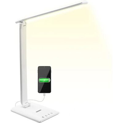 Lampada da tavolo LED bianca Cataleya Monzana - Regolabile, USB Lampada da tavolo LED bianca Cataleya Monzana - Regolabile, USB