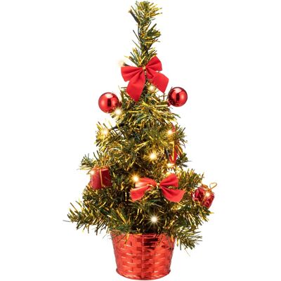 Casaria Mini-Weihnachtsbaum 36cm Dekoriert mit roten Schleifen - Weihnachtsbaum Casaria Mini-Weihnachtsbaum 36cm Dekoriert mit roten Schleifen - Weihnachtsbaum