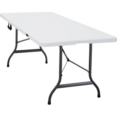 Casaria Klapptisch aus Kunststoff - 220x70x72cm, Weiß, für 10 Personen Casaria Klapptisch aus Kunststoff - 220x70x72cm, Weiß, für 10 Personen