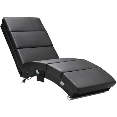 Casaria Sdraio ergonomica con massaggio - 186x89x55cm - Nero Casaria Sdraio ergonomica con massaggio - 186x89x55cm - Nero