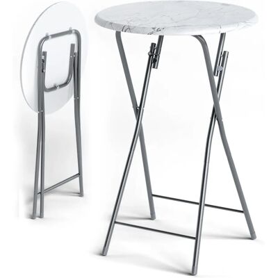 Casaria - Tavolo pieghevole - Bianco Grigio - 110,5x60cm - Interni/Esterni Casaria - Tavolo pieghevole - Bianco Grigio - 110,5x60cm - Interni/Esterni