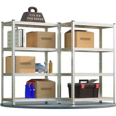 Deuba Metal Shelving Units - 4 Shelves - 700kg Capacity Deuba Metal Shelving Units - 4 Shelves - 700kg Capacity