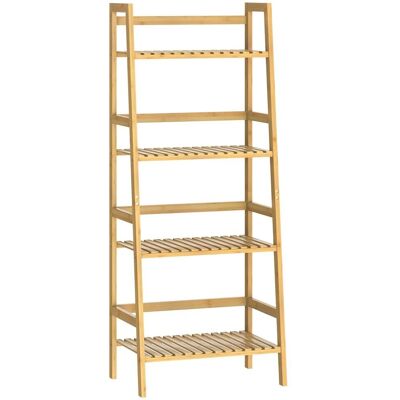Scaffale in bambù Casaria con 4 ripiani regolabili - Organizzatore domestico Scaffale in bambù Casaria con 4 ripiani regolabili - Organizzatore domestico