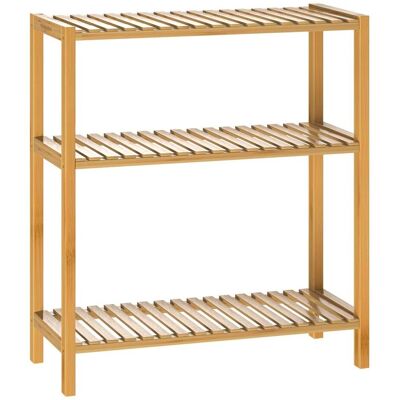 Scaffale in bambù Casaria - 3 ripiani larghi - Stabile & Resistente all'umidità - Bagno, Cucina, Stoccaggio Scaffale in bambù Casaria - 3 ripiani larghi - Stabile & Resistente all'umidità - Bagno, Cucina, Stoccaggio