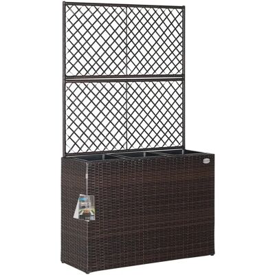 Casaria Handmade Polyrattan Rectangular Planter - 3 Removable Inner Pots Casaria Handmade Polyrattan Rectangular Planter - 3 Removable Inner Pots