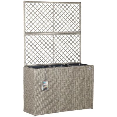 Casaria Modell - Rechteckiger Rattan Blumentopf - 3 Töpfe für Innen Außen Casaria Modell - Rechteckiger Rattan Blumentopf - 3 Töpfe für Innen Außen
