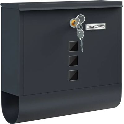 Monzana Wetterfeste Briefkasten mit Zeitungstube - Stahl, Anthrazit Monzana Wetterfeste Briefkasten mit Zeitungstube - Stahl, Anthrazit