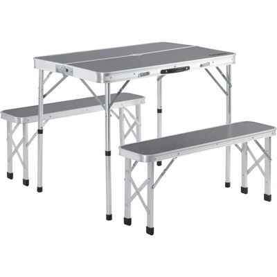 Casaria Camping Table Set - Foldable Aluminum 4-Person Garden Casaria Camping Table Set - Foldable Aluminum 4-Person Garden