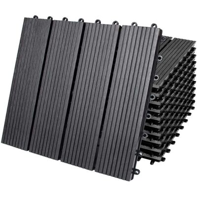 Casaria Deuba Piastrelle WPC - Classico Antracite - Set 30x30cm Casaria Deuba Piastrelle WPC - Classico Antracite - Set 30x30cm