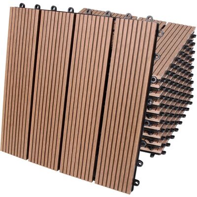 Casaria Deuba WPC Tiles - Classic Terracotta - 30x30cm - Set of 11 Casaria Deuba WPC Tiles - Classic Terracotta - 30x30cm - Set of 11