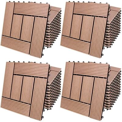 Deuba Set of 11-22-44 WPC Floor Tiles - Terracotta - Indoor/Outdoor Deuba Set of 11-22-44 WPC Floor Tiles - Terracotta - Indoor/Outdoor