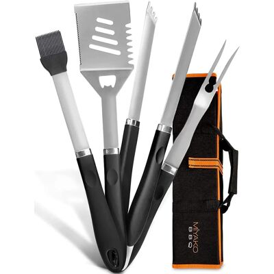 Deuba Edelstahl-Grillbesteck-Set - 4-tlg. mit Tasche Deuba Edelstahl-Grillbesteck-Set - 4-tlg. mit Tasche