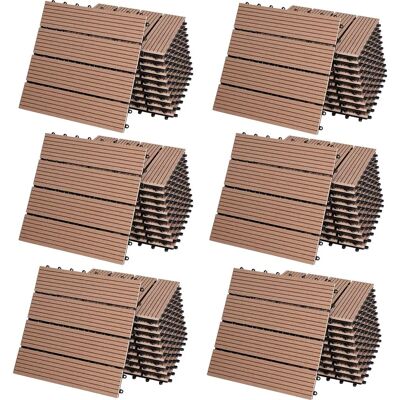 Deuba Terracotta WPC Floor Tiles - Set of 66x Classic - Weatherproof & Easy to Install - Indoor & Outdoor Deuba Terracotta WPC Floor Tiles - Set of 66x Classic - Weatherproof & Easy to Install - Indoor & Outdoor