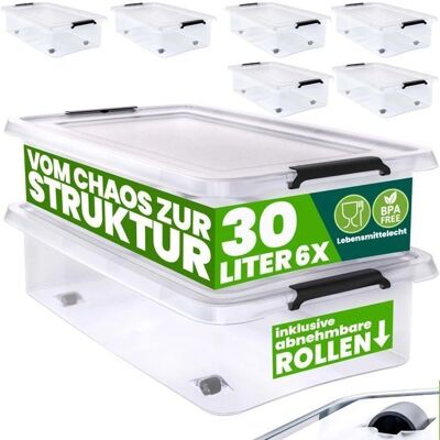 Scatola di stoccaggio Deuba 30L/60L - Resistente agli urti, Senza BPA, Impilabile Scatola di stoccaggio Deuba 30L/60L - Resistente agli urti, Senza BPA, Impilabile