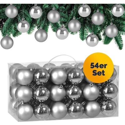 Deuba Silbern Weihnachtsbaumkugeln-Set - 54 Stück Weihnachtskugeln Deuba Silbern Weihnachtsbaumkugeln-Set - 54 Stück Weihnachtskugeln