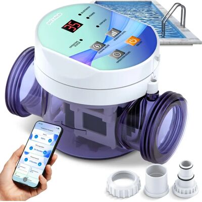 Poolomio - Salzelelectrolyse 5 g/h - 20 m³ - Chlorinateur piscine - Publicité Poolomio - Salzelelectrolyse 5 g/h - 20 m³ - Chlorinateur piscine - Publicité