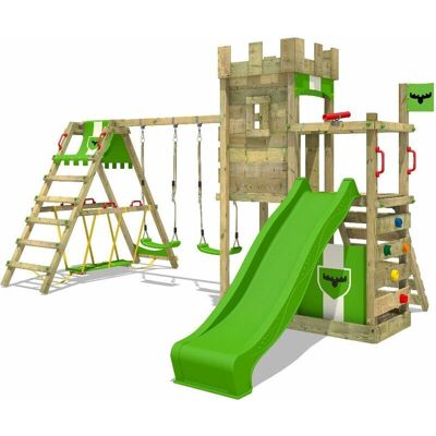 Fatmoose Parco giochi en madera BoldBaron - Casa de juego, Muro de escalada, Tobogán Fatmoose Parco giochi en madera BoldBaron - Casa de juego, Muro de escalada, Tobogán