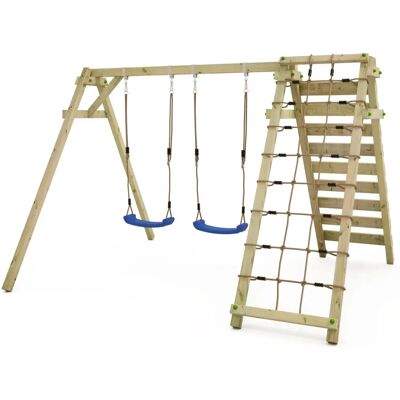Wickey Smart Cliff Schaukel - Blau - Doppel mit Klettermodul Wickey Smart Cliff Schaukel - Blau - Doppel mit Klettermodul