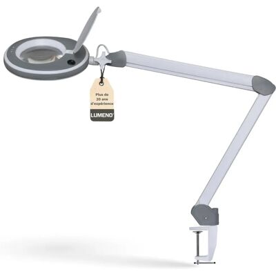 LUMENO 8213GR - Lupenlampe, LED, Kristallglaslinse Ø125mm - Vergrößerungslampe LUMENO 8213GR - Lupenlampe, LED, Kristallglaslinse Ø125mm - Vergrößerungslampe