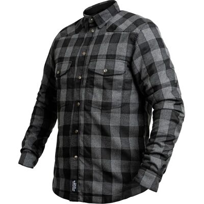 Chemise Motoshirt coton gris/noir - JOHN DOE - Publicité Chemise Motoshirt coton gris/noir - JOHN DOE - Publicité