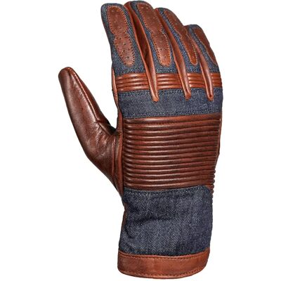 Gants de moto John Doe Durango - Bleu Marron - Unisexe - Publicité Gants de moto John Doe Durango - Bleu Marron - Unisexe - Publicité