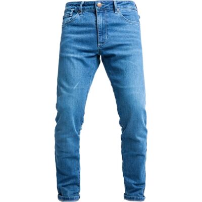 Jean Moto Pioneer Mono de John Doe - Bleu - 28 - Unisexe - Publicité Jean Moto Pioneer Mono de John Doe - Bleu - 28 - Unisexe - Publicité