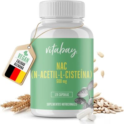 Vitabay - NAC 600 mg - 120 Kapseln - vegan - Nahrungsergänzung Vitabay - NAC 600 mg - 120 Kapseln - vegan - Nahrungsergänzung