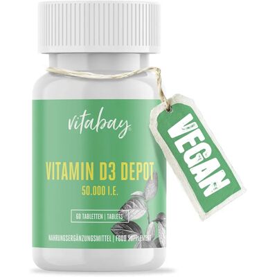 Vitamina D3 di Vitabay - Vegana 50.000 UI - 60 Compresse Vitamina D3 di Vitabay - Vegana 50.000 UI - 60 Compresse