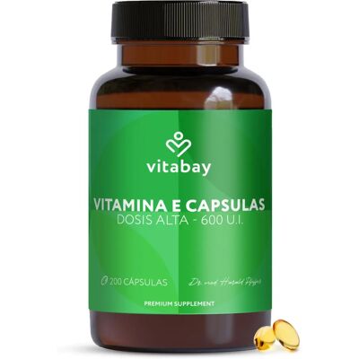 Vitabay Super Vitamina E 600 UI rilascio prolungato 200 capsule vegane - Vitamina Vitabay Super Vitamina E 600 UI rilascio prolungato 200 capsule vegane - Vitamina