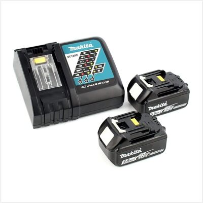 Kit d'alimentation Makita Li 18V avec 2x Batteries BL1850B et Chargeur DC18RC - Kit Batterie et Chargeur pour Outils électriques Kit d'alimentation Makita Li 18V avec 2x Batteries BL1850B et Chargeur DC18RC - Kit Batterie et Chargeur pour Outils électriques