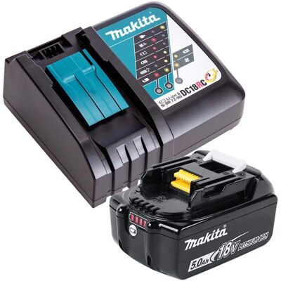 Batterie Makita 18V 5Ah et Chargeur Rapide - Publicité Batterie Makita 18V 5Ah et Chargeur Rapide - Publicité