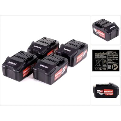 Metabo - Li-Power 18V 4.0Ah CAS - 4x 4.0Ah - Battery Set Metabo - Li-Power 18V 4.0Ah CAS - 4x 4.0Ah - Battery Set