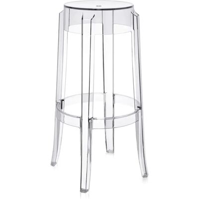 Kartell Charles Ghost Stool - Transparent Polycarbonate - Stackable - 75cm - Stool Kartell Charles Ghost Stool - Transparent Polycarbonate - Stackable - 75cm - Stool